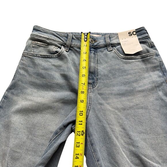 Womens High-Rise Straight Leg Jeans 11/30W Stretch Light Wash Distressed - Picture 10 of 15